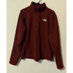 Men’s North Face Quarter Zip Pullover Maroon - Size Medium